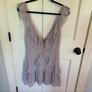 Purple Ruffle Mini Dress